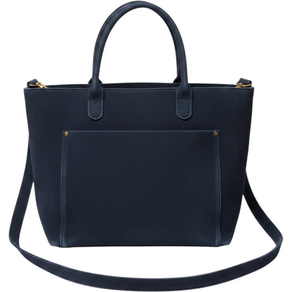 Portland‎ Leather Goods Deep Water Blue Nubuck Leather Tote Bag Womens